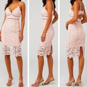 Bardot Botanica Lace Spaghetti Strap Light Pink Dress Women's Size 6
